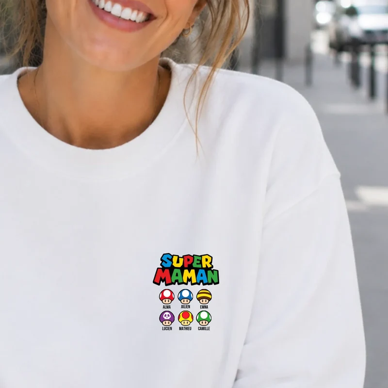 Sweat à capuche personnalisé maman - Super maman