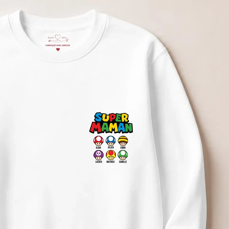 Sweat à capuche personnalisé maman - Super maman