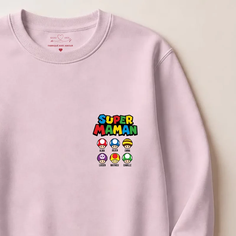 Sweat à capuche personnalisé maman - Super maman
