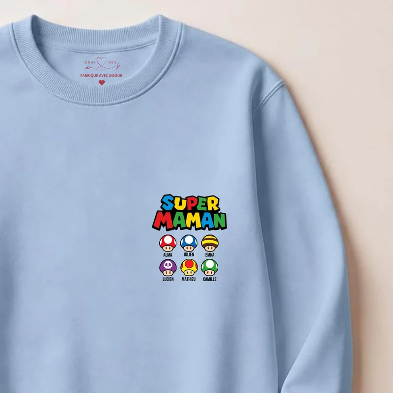 Sweat à capuche personnalisé maman - Super maman