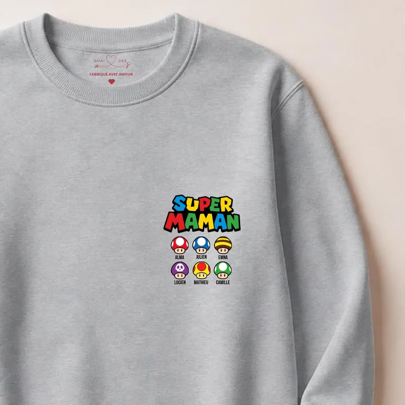 Sweat à capuche personnalisé maman - Super maman