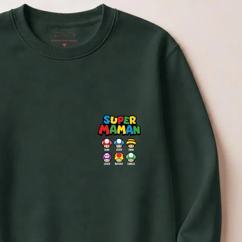 Sweat à capuche personnalisé maman - Super maman