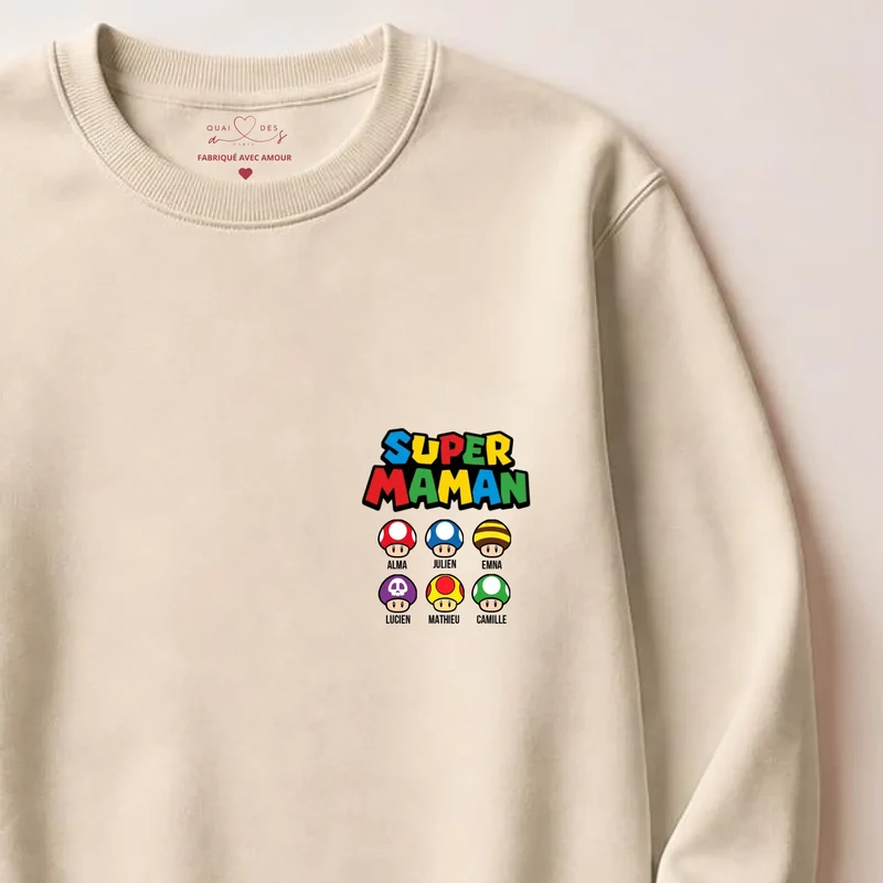 Sweat à capuche personnalisé maman - Super maman