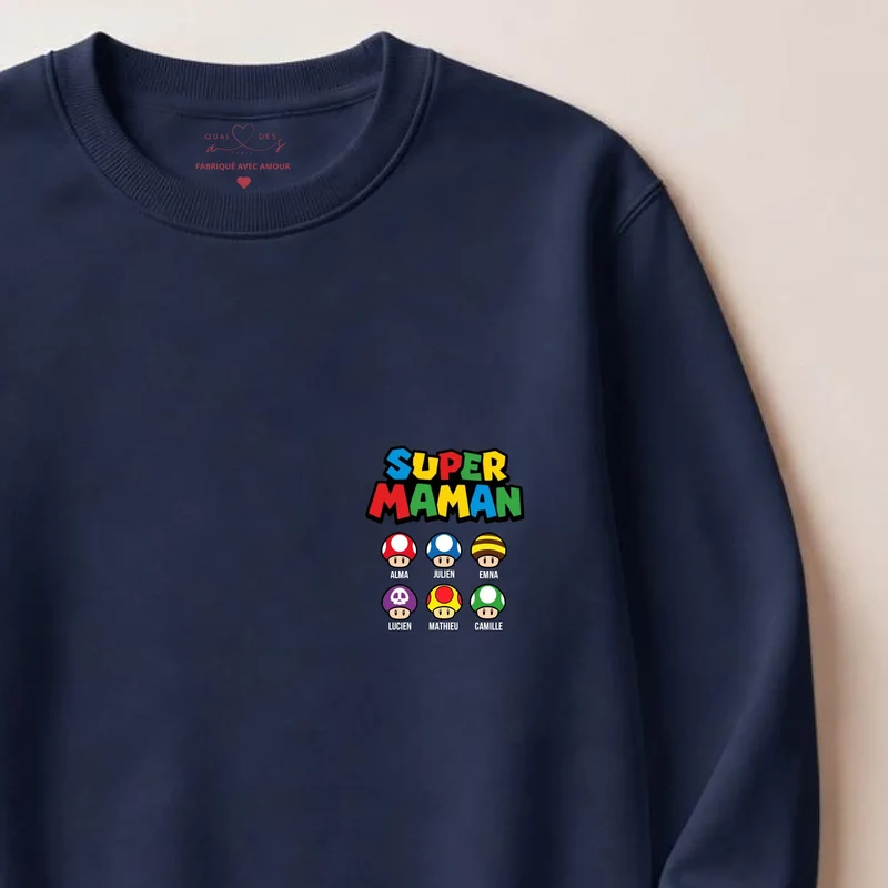 Sweat à capuche personnalisé maman - Super maman