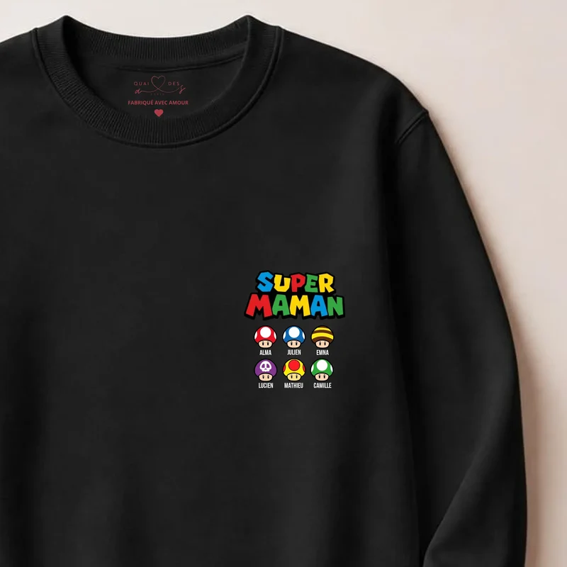 Sweat à capuche personnalisé maman - Super maman