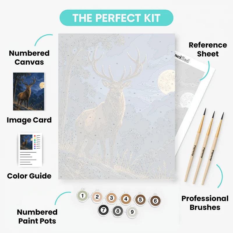 Moonlit Sambar Stag - Paint by Numbers Kit