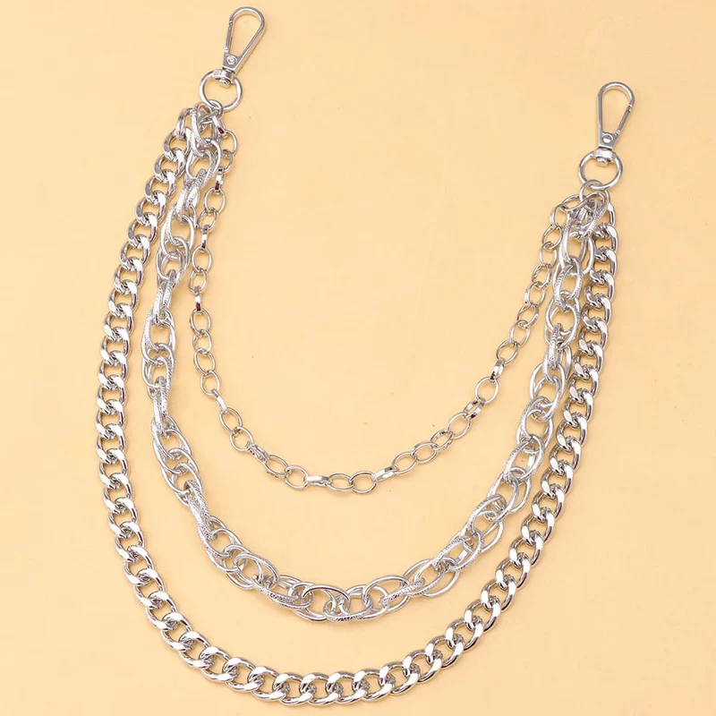 Unisex Punk Mehrlagige Metall-Taillenkette Hosenkette