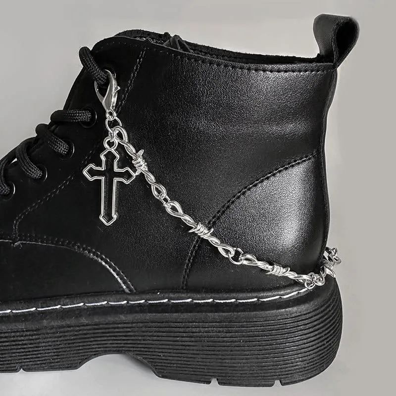 Unisex Punk Cross Boot Chain Shoe Accessories
