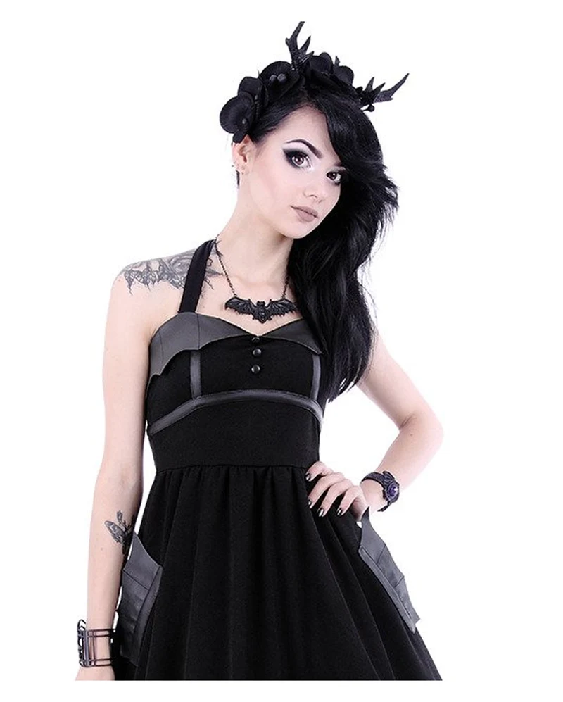 Schwarze Gothic Fledermaus Halskette