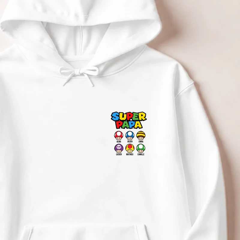 Sweat à capuche personnalisé papa - Super papa