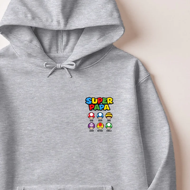 Sweat à capuche personnalisé papa - Super papa