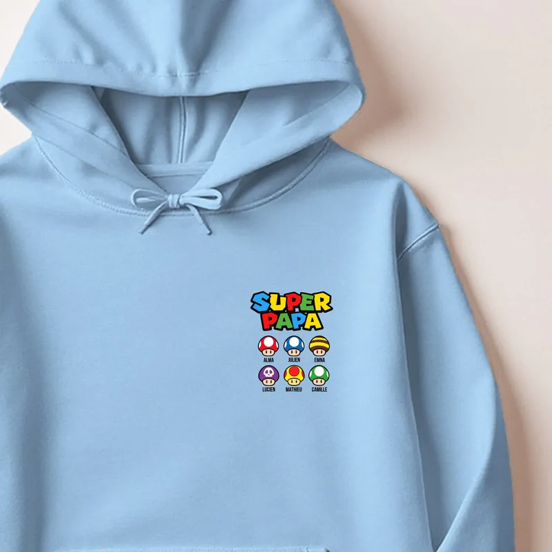 Sweat à capuche personnalisé papa - Super papa