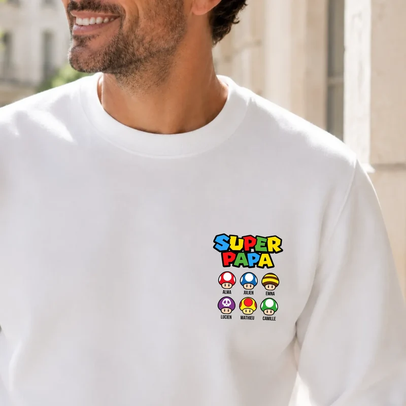 Sweat à capuche personnalisé papa - Super papa