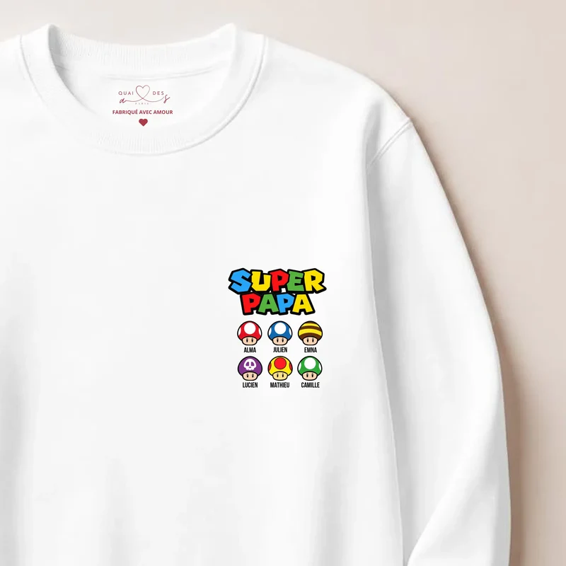 Sweat à capuche personnalisé papa - Super papa
