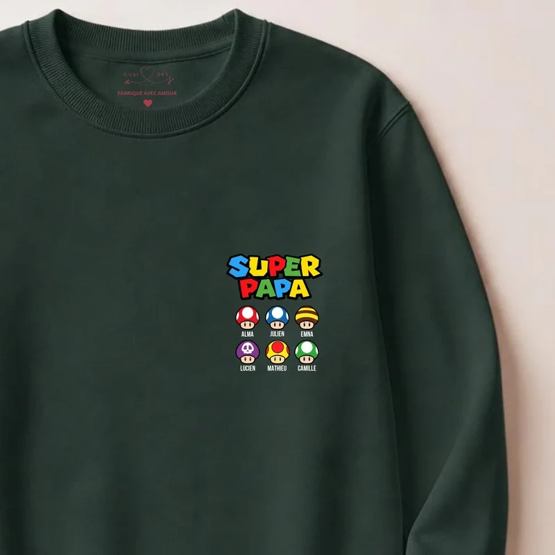 Sweat à capuche personnalisé papa - Super papa