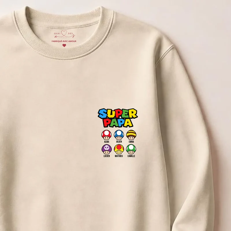 Sweat à capuche personnalisé papa - Super papa