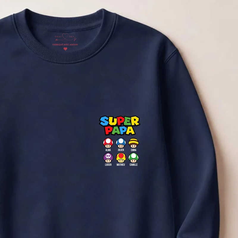 Sweat à capuche personnalisé papa - Super papa