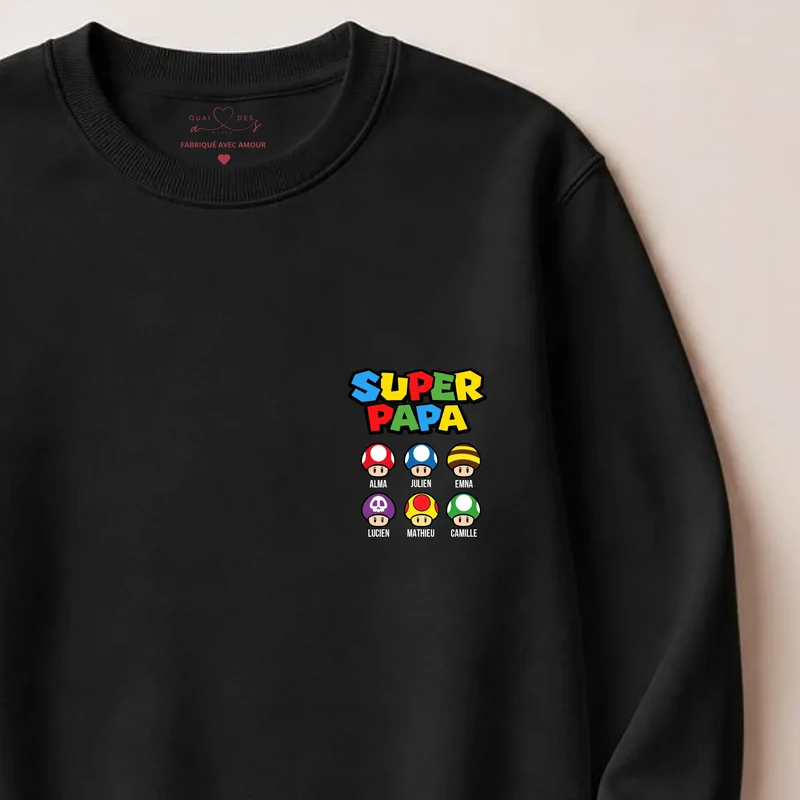 Sweat à capuche personnalisé papa - Super papa