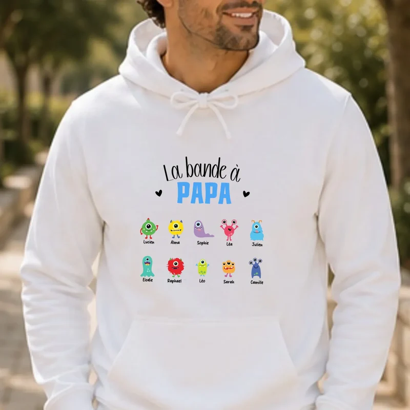 Sweat à capuche personnalisé papa - La bande à papa