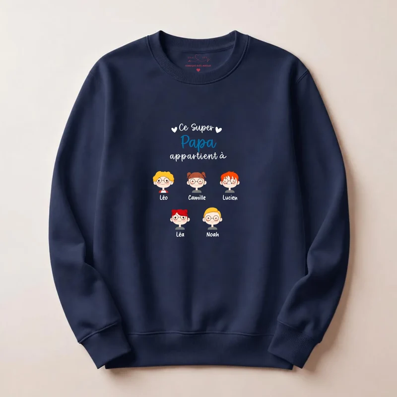 Sweat à capuche personnalisé papa - Ce super papa appartient à