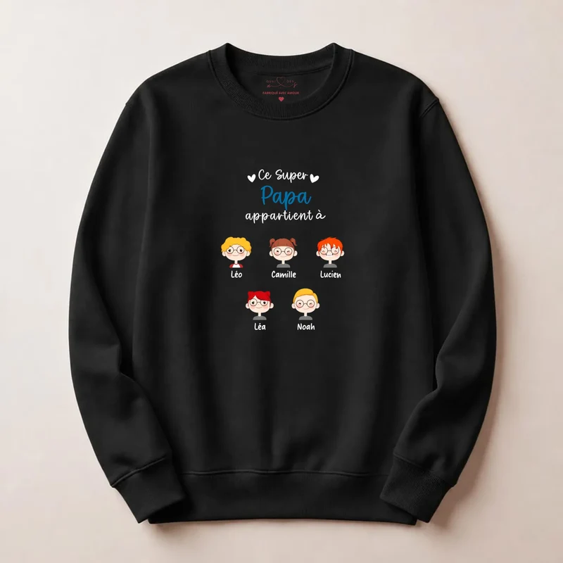 Sweat à capuche personnalisé papa - Ce super papa appartient à