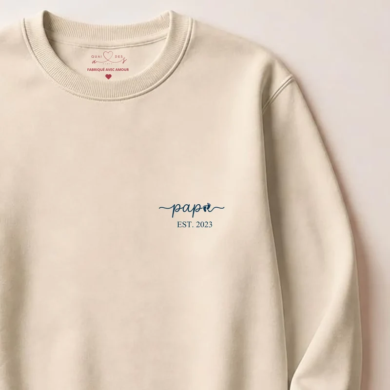 Sweat à capuche personnalisé futur papa - Papa depuis