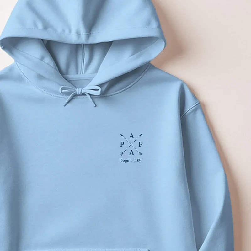 Sweat à capuche personnalisé papa - Nouveau papa depuis
