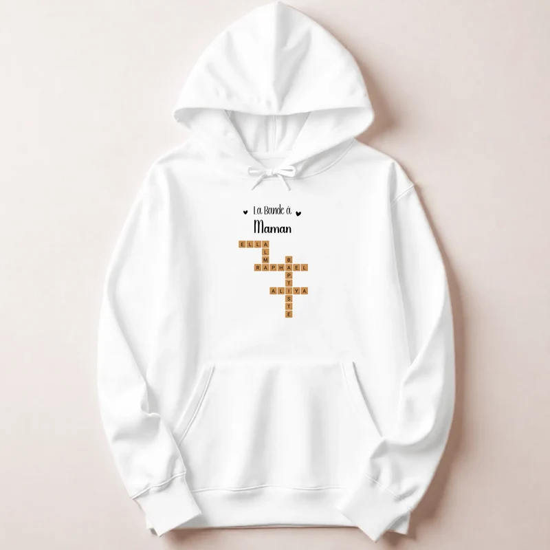 Sweat à capuche personnalisé maman - Scrabble
