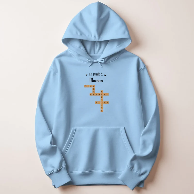 Sweat à capuche personnalisé maman - Scrabble