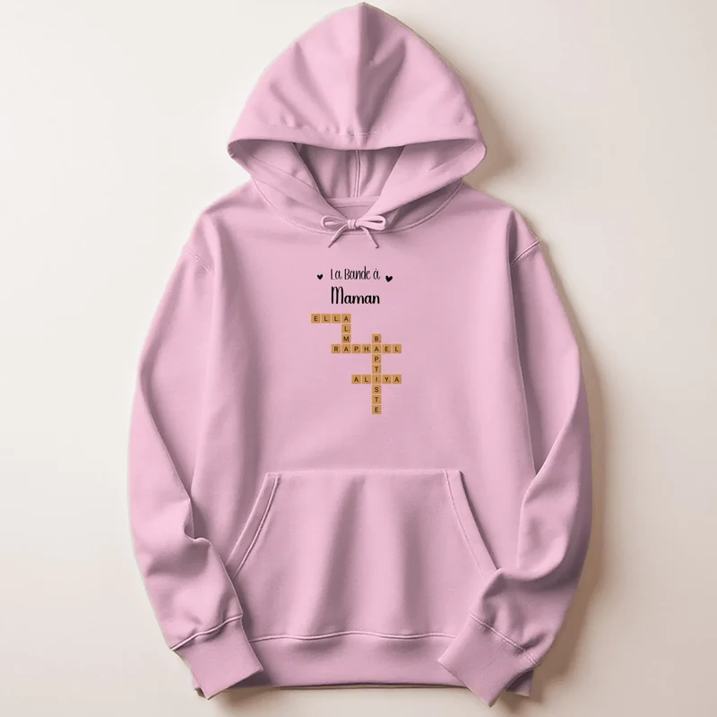 Sweat à capuche personnalisé maman - Scrabble