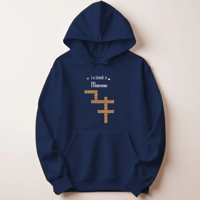 Sweat à capuche personnalisé maman - Scrabble