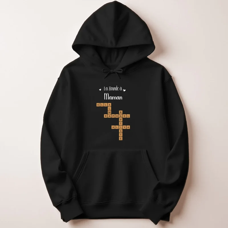 Sweat à capuche personnalisé maman - Scrabble