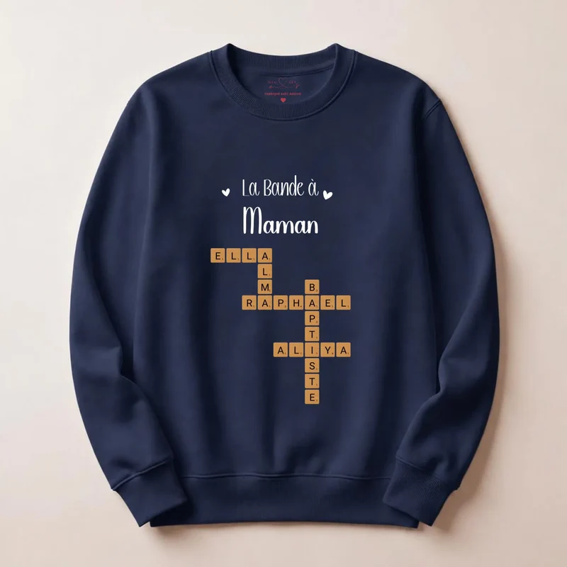 Sweat à capuche personnalisé maman - Scrabble