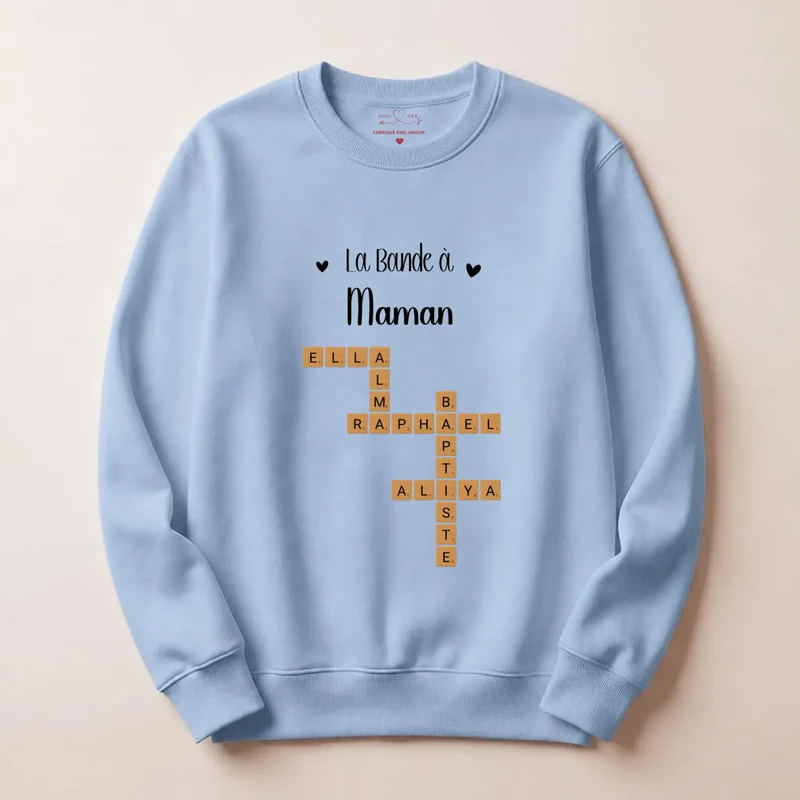 Sweat à capuche personnalisé maman - Scrabble