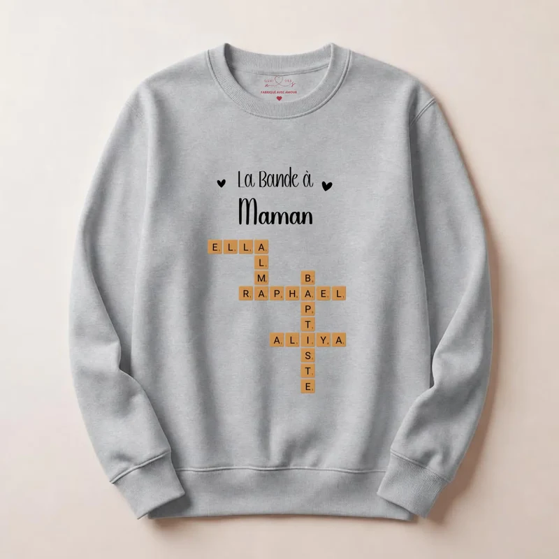 Sweat à capuche personnalisé maman - Scrabble