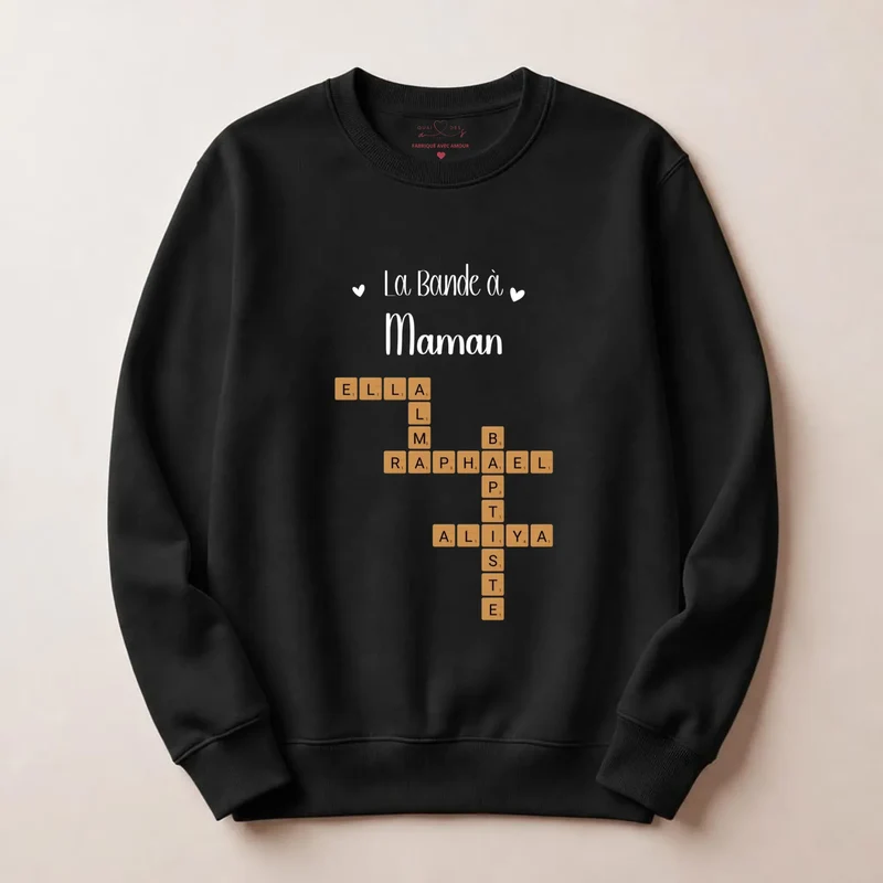 Sweat à capuche personnalisé maman - Scrabble