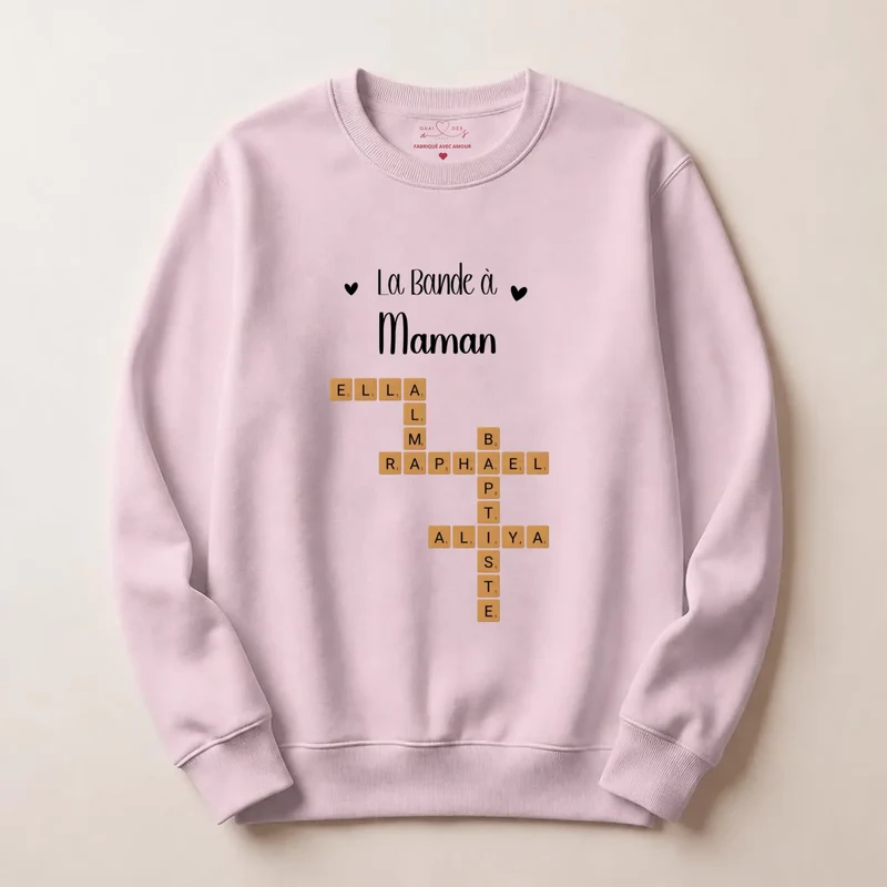 Sweat à capuche personnalisé maman - Scrabble