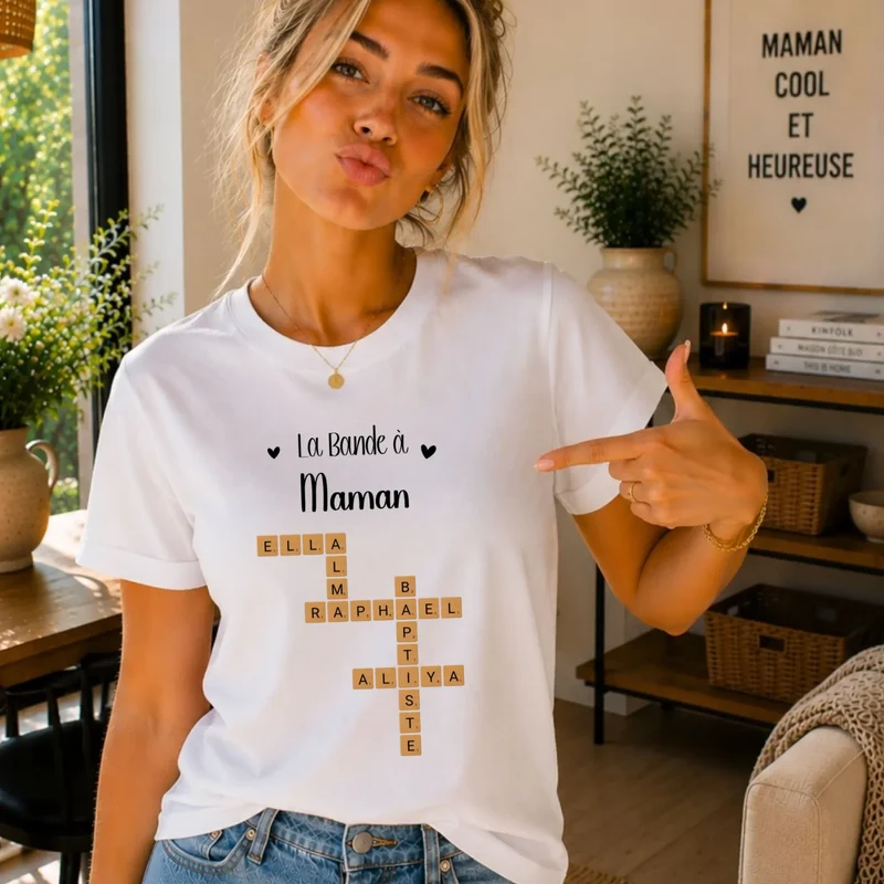 Sweat à capuche personnalisé maman - Scrabble