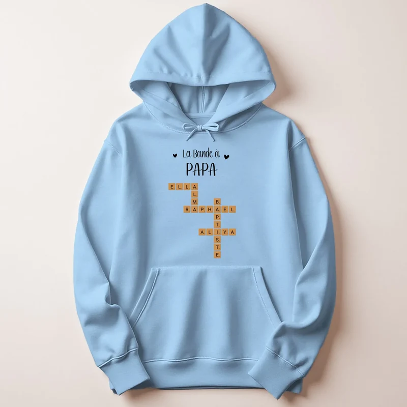 Sweat à capuche personnalisé papa - Scrabble