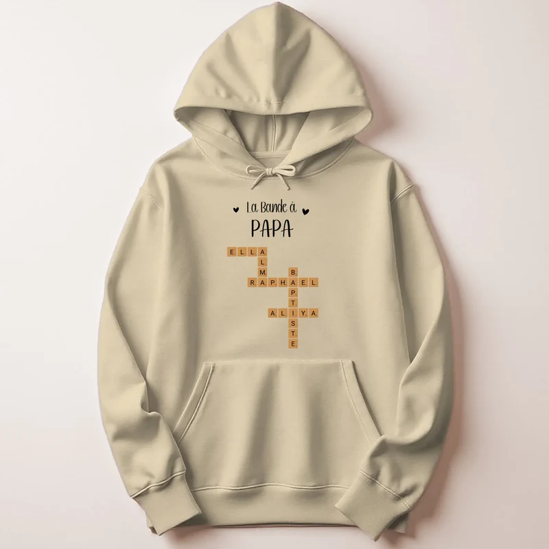 Sweat à capuche personnalisé papa - Scrabble