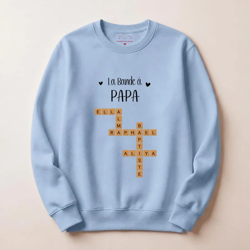 Sweat à capuche personnalisé papa - Scrabble