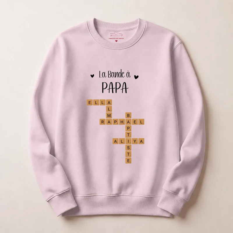 Sweat à capuche personnalisé papa - Scrabble