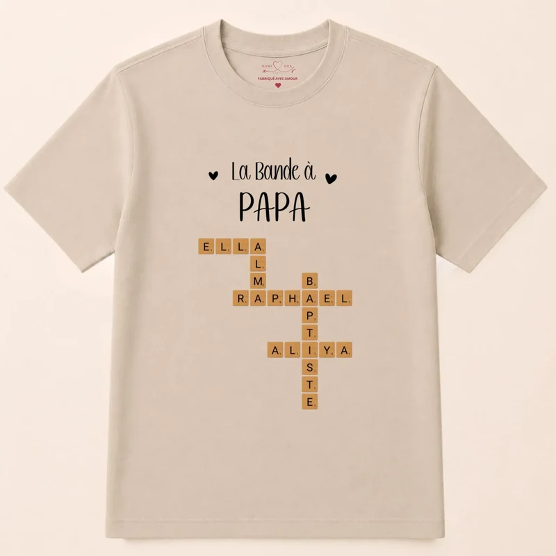 Sweat à capuche personnalisé papa - Scrabble