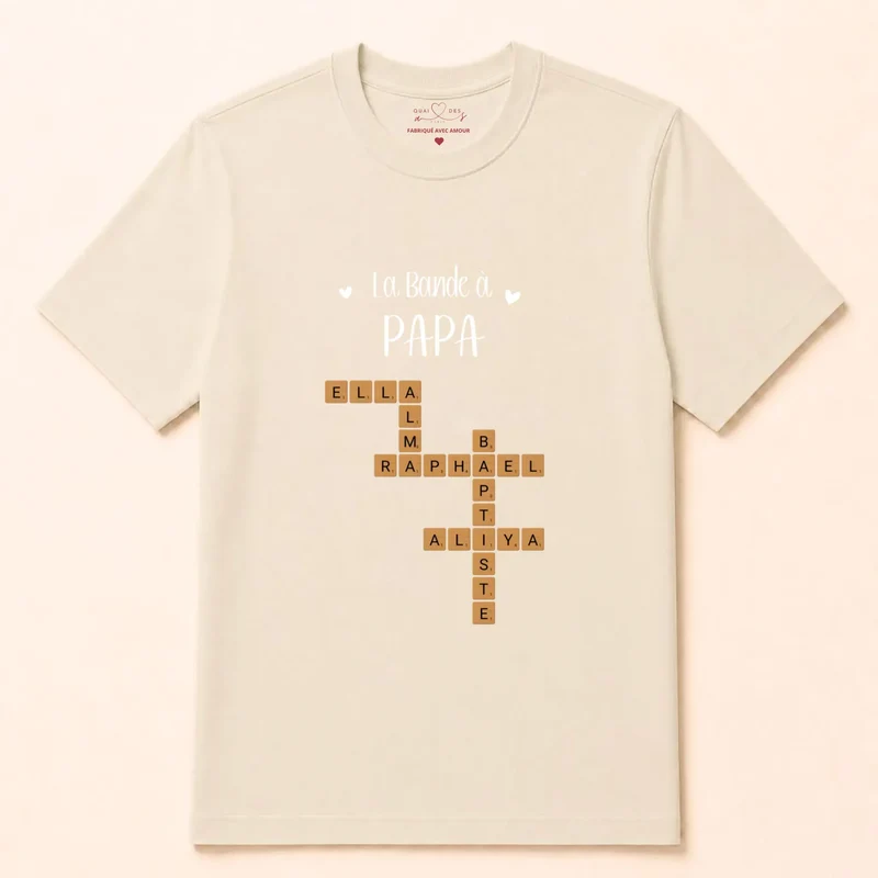 Sweat à capuche personnalisé papa - Scrabble