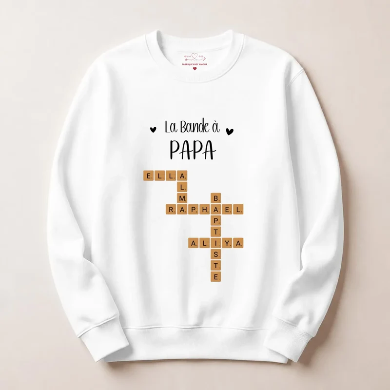 Pull personnalisé papa - Scrabble