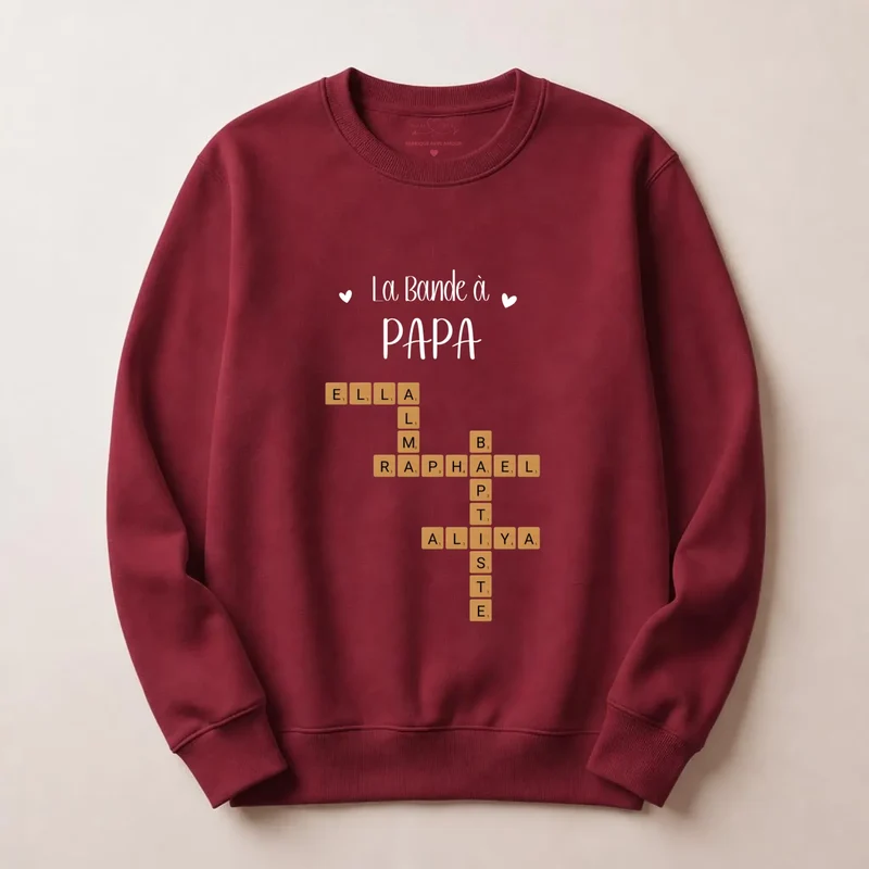 Pull personnalisé papa - Scrabble