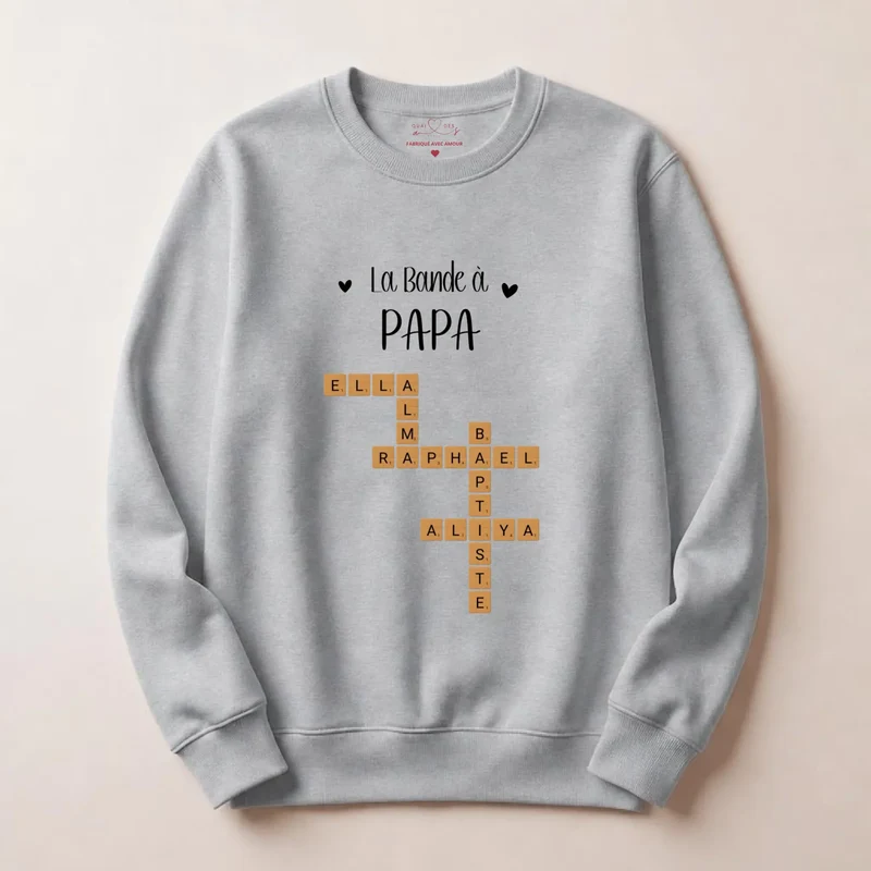 Pull personnalisé papa - Scrabble