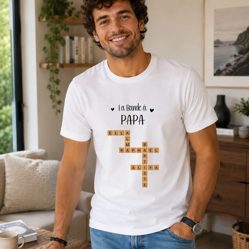 Pull personnalisé papa - Scrabble