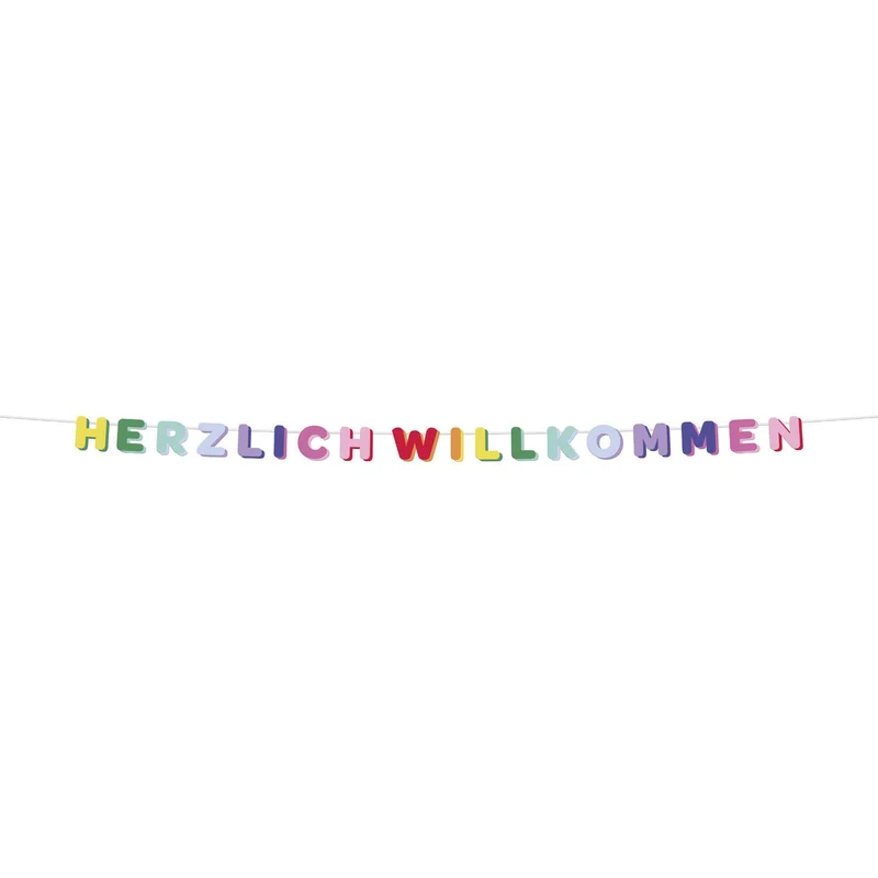 Papiergirlande "Herzlich Willkommen"
