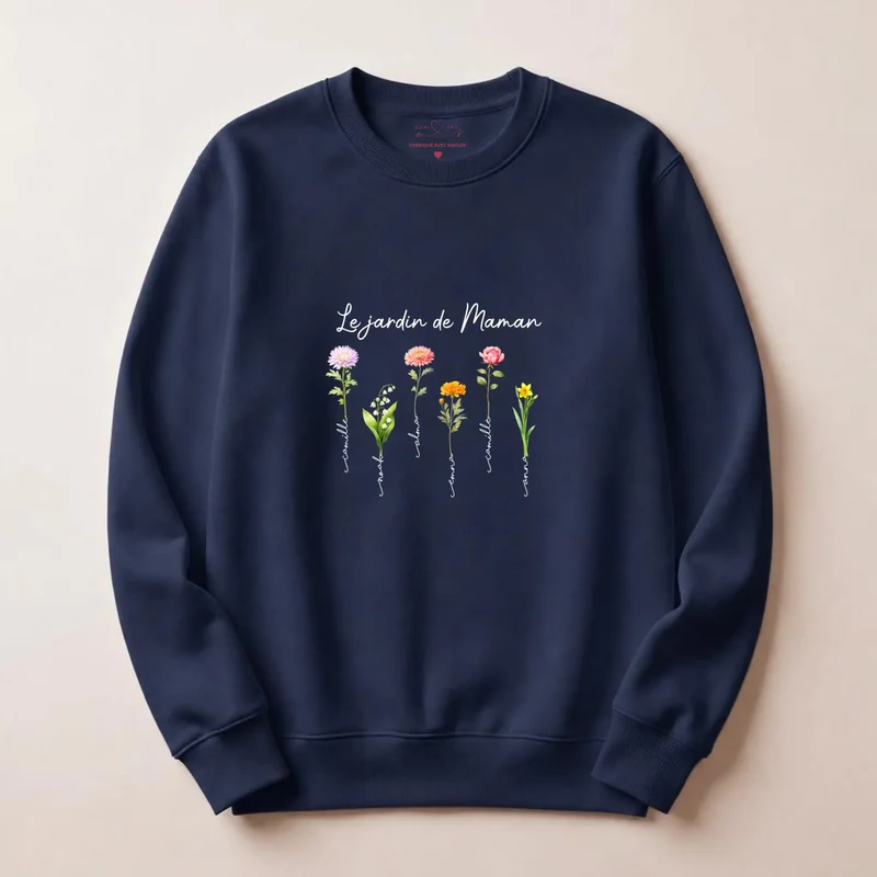 Pull personnalisé fête des mères - le jardin de maman